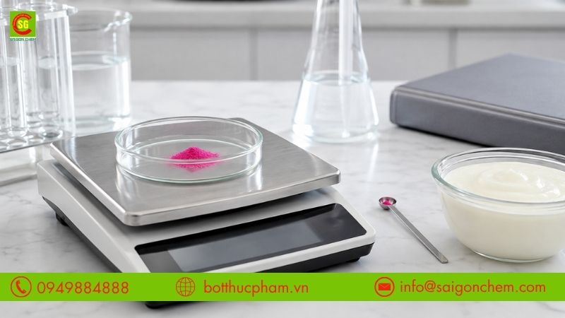 Màu Erythrosine cần được sử dụng đúng tỷ lệ